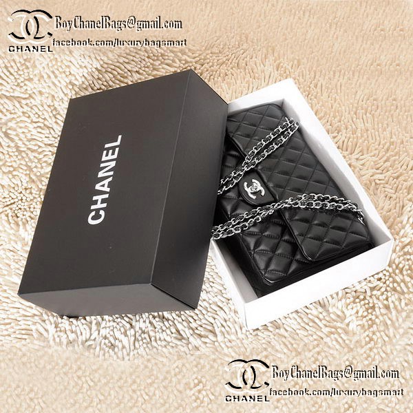 Chanel Classic Flap Bag CHA1113 Black Sheepskin Leather Chanel Classic Flap Bag CHA1113 Black Sheepskin Leather