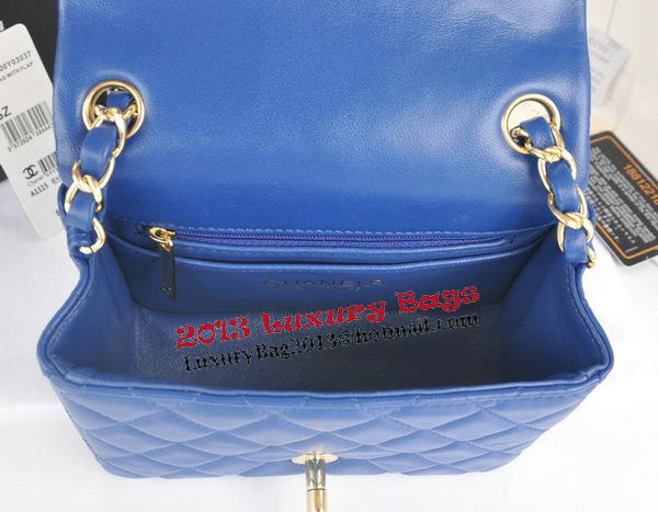 Chanel mini Classic Flap Bag Blue Original Sheekskin CHA1115 Gold Chanel mini Classic Flap Bag Blue Original Sheekskin CHA1115 Gold