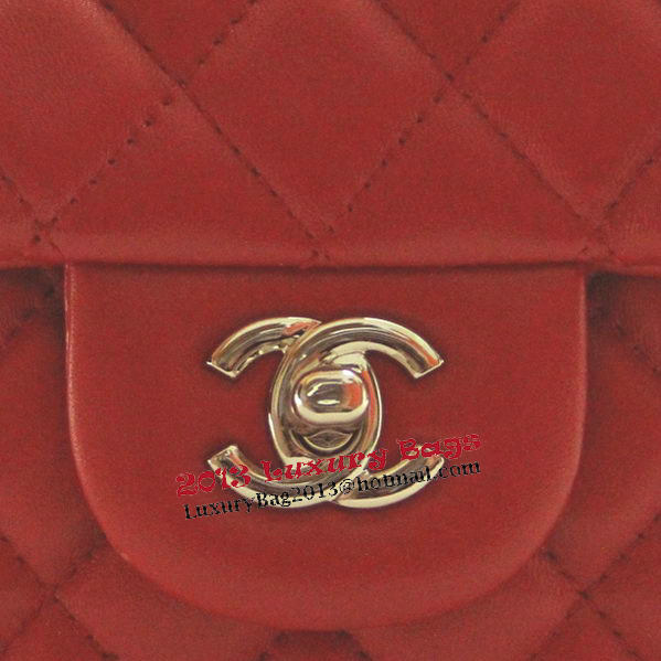 Chanel mini Classic Flap Bag Red Leather 1115 Silver Chain Chanel mini Classic Flap Bag Red Leather 1115 Silver Chain