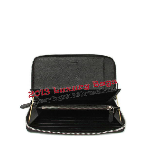 Prada Saffiano Leather Wallets 1M1188 Black Prada Saffiano Leather Wallets 1M1188 Black