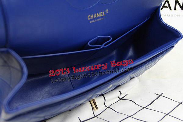 Chanel Classic Flap Bag Blue Original Leather CF1113 Gold Chanel Classic Flap Bag Blue Original Leather CF1113 Gold