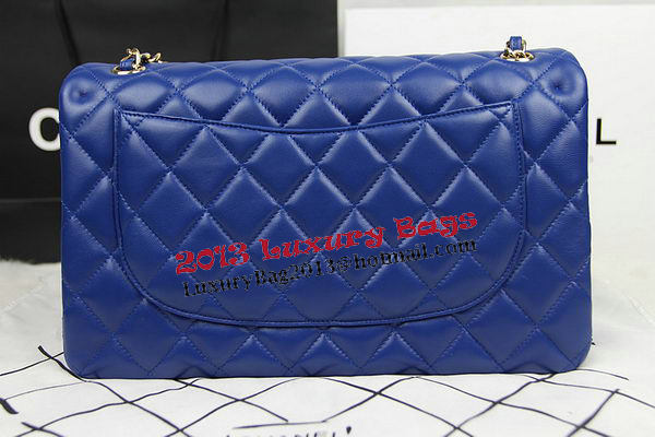 Chanel Classic Flap Bag Blue Original Leather CF1113 Gold Chanel Classic Flap Bag Blue Original Leather CF1113 Gold