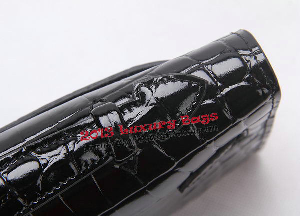 Hermes Kelly Clutch Bag Croco Leather K1002 Black Hermes Kelly Clutch Bag Croco Leather K1002 Black