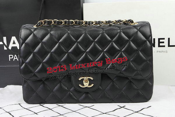 Chanel Classic Flap Bag Black Cannage Pattern CF1113 Gold Chanel Classic Flap Bag Black Cannage Pattern CF1113 Gold