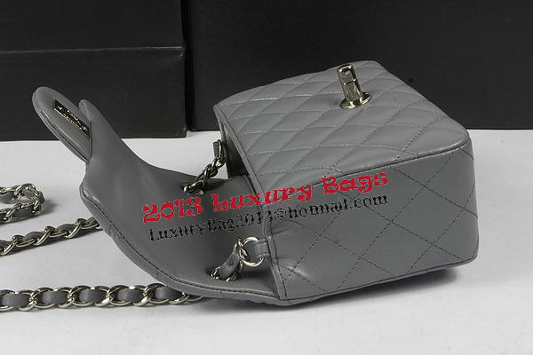 Chanel Classic MINI Flap Bag Grey Original Sheep Leather CF1115 Silver Chanel Classic MINI Flap Bag Grey Original Sheep Leather CF1115 Silver