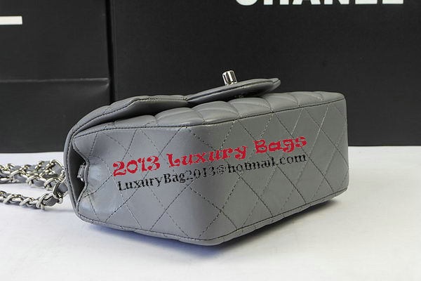 Chanel Classic MINI Flap Bag Grey Original Sheep Leather CF1115 Silver Chanel Classic MINI Flap Bag Grey Original Sheep Leather CF1115 Silver