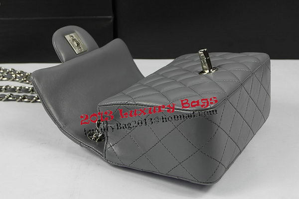 Chanel Classic MINI Flap Bag Grey Original Sheep Leather CF1115 Silver Chanel Classic MINI Flap Bag Grey Original Sheep Leather CF1115 Silver