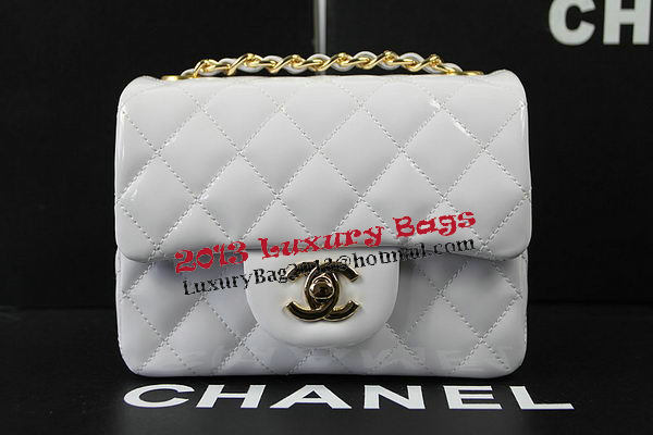 Chanel Classic MINI Flap Bag White Original Patent Leather CF1115 Gold Chanel Classic MINI Flap Bag White Original Patent Leather CF1115 Gold