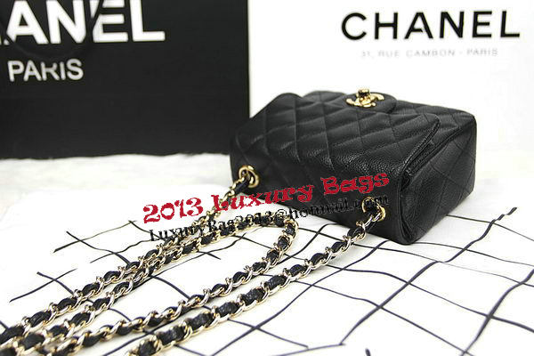 Chanel Classic MINI Flap Bag CF1115 Black Cannage Pattern Gold Chanel Classic MINI Flap Bag CF1115 Black Cannage Pattern Gold