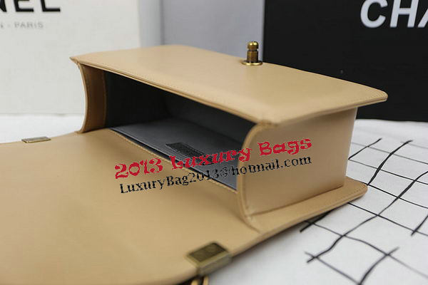 Boy Chanel Flap Shoulder Bags Apricot Original Sheepskin A67025 Gold Boy Chanel Flap Shoulder Bags Apricot Original Sheepskin A67025 Gold