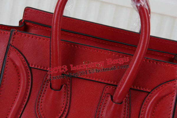Celine Luggage Nano Bag Original Leather CTS3309 Red Celine Luggage Nano Bag Original Leather CTS3309 Red