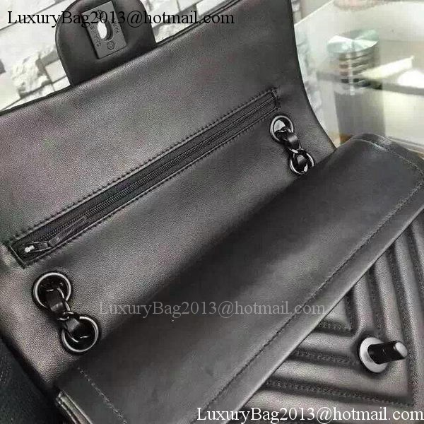 Chanel 2.55 Series Flap Bag Black Lambskin Chevron Leather A5023 Black Chanel 2.55 Series Flap Bag Black Lambskin Chevron Leather A5023 Black