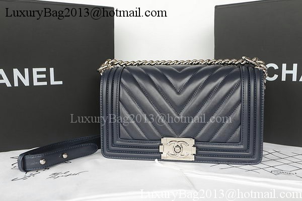 Boy Chanel Flap Bag Original Chevron Sheepskin A67025 Royal Boy Chanel Flap Bag Original Chevron Sheepskin A67025 Royal