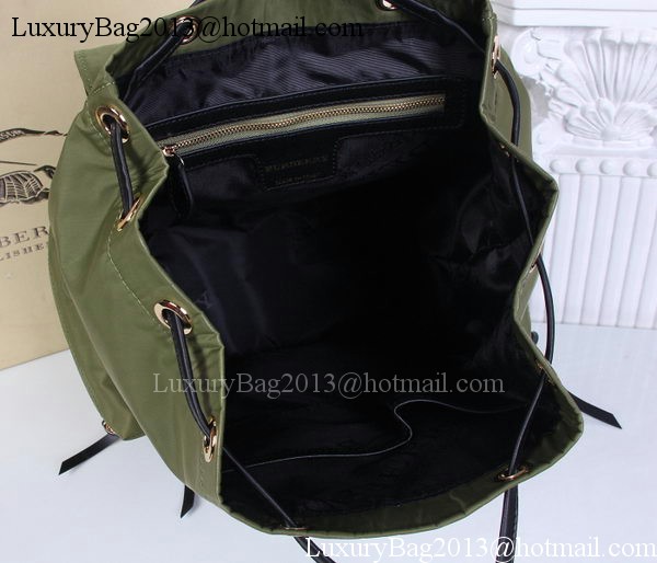 Burberry Large Backpack Fabric BU41048 Green Burberry Large Backpack Fabric BU41048 Green