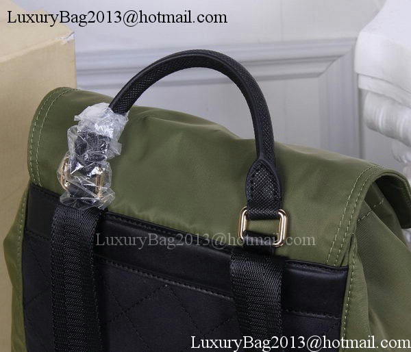 Burberry Large Backpack Fabric BU41048 Green Burberry Large Backpack Fabric BU41048 Green