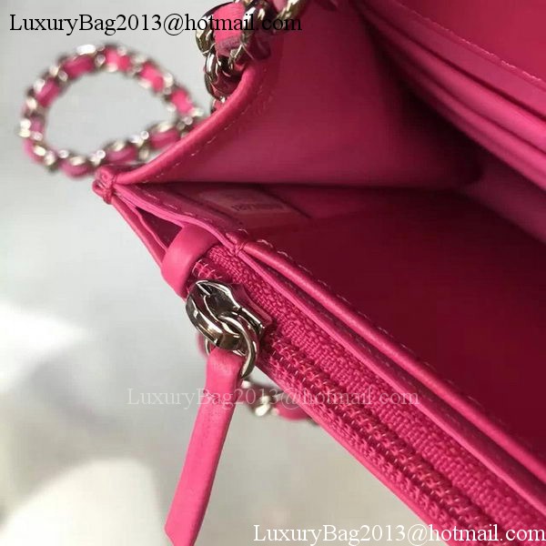 Chanel WOC mini Flap Bag Rose Sheepskin A5373 Silver Chanel WOC mini Flap Bag Rose Sheepskin A5373 Silver