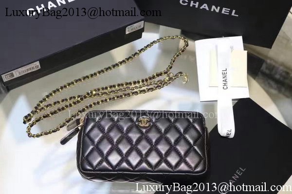 Chanel mini Shoulder Bag Black Sheepskin Leather A7020 Silver Chanel mini Shoulder Bag Black Sheepskin Leather A7020 Silver