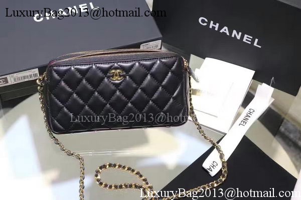 Chanel mini Shoulder Bag Black Sheepskin Leather A7020 Silver Chanel mini Shoulder Bag Black Sheepskin Leather A7020 Silver