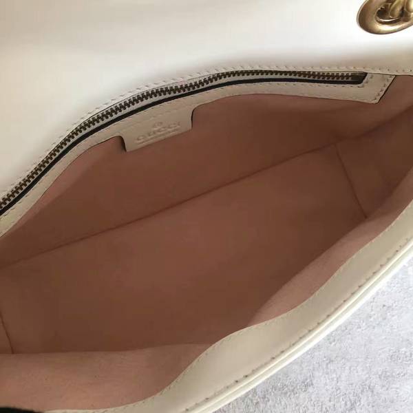 Gucci GG Marmont Sheenskin Shoulder Bag 443497A While Gucci GG Marmont Sheenskin Shoulder Bag 443497A While