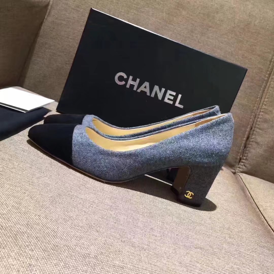 Chanel Pump Leather CH2146 Grey Chanel Pump Leather CH2146 Grey