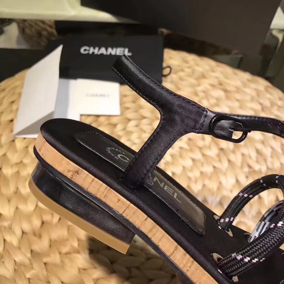 Chanel Sandal Leather CH2143 Black Chanel Sandal Leather CH2143 Black