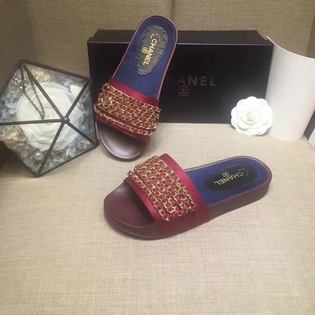 Chanel Slipper Leather CH2149 Red Chanel Slipper Leather CH2149 Red