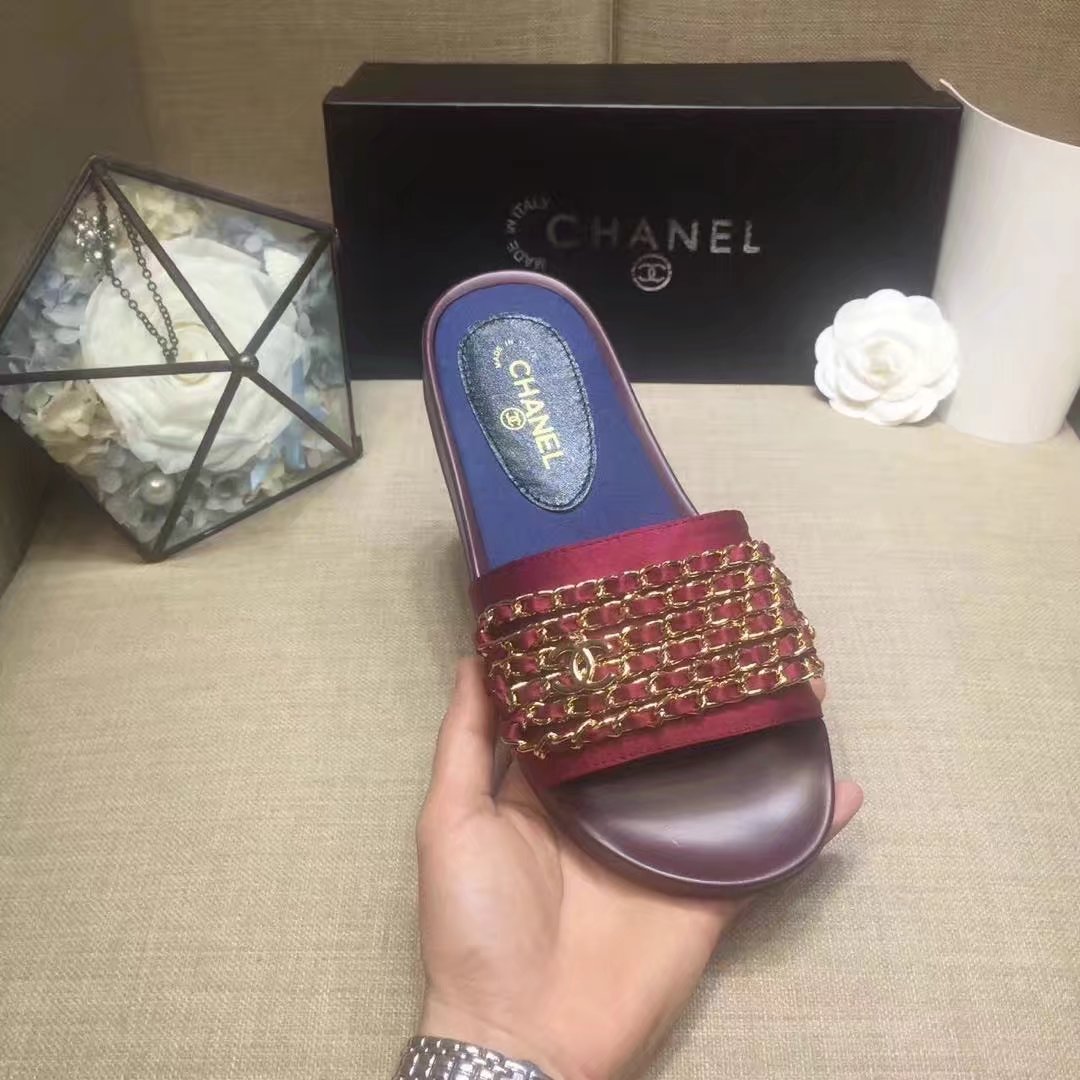 Chanel Slipper Leather CH2149 Red Chanel Slipper Leather CH2149 Red