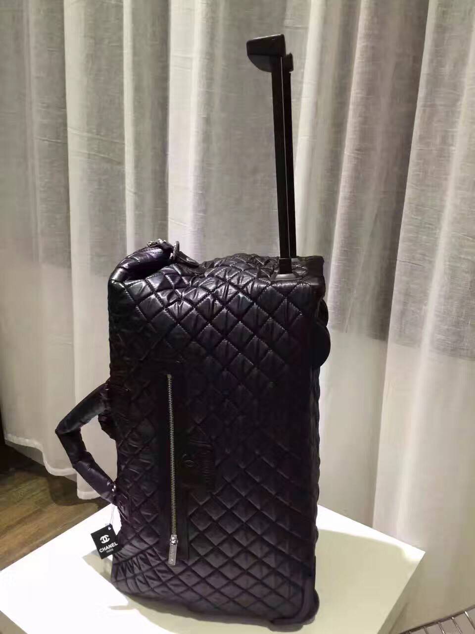 Chanel Sheepskin Leather Travel Bag 17821 Black Chanel Sheepskin Leather Travel Bag 17821 Black