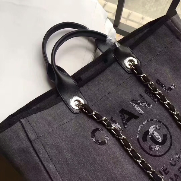 Chanel Deauville Tote Bag Original Canvas Leather A68047-2 Chanel Deauville Tote Bag Original Canvas Leather A68047-2
