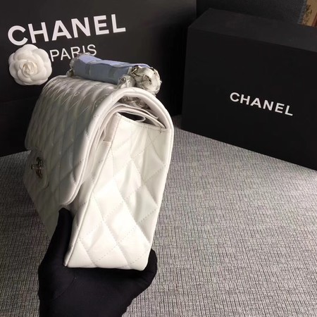 Chanel Classic Flap Bag Original Leather A1113 White Chanel Classic Flap Bag Original Leather A1113 White