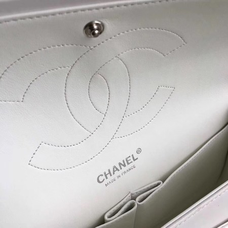 Chanel Classic Flap Bag Original Leather A1113 White Chanel Classic Flap Bag Original Leather A1113 White