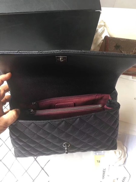 Chanel Classic Black Top Handle Bag Black Original Leather A92292 Silver Chanel Classic Black Top Handle Bag Black Original Leather A92292 Silver