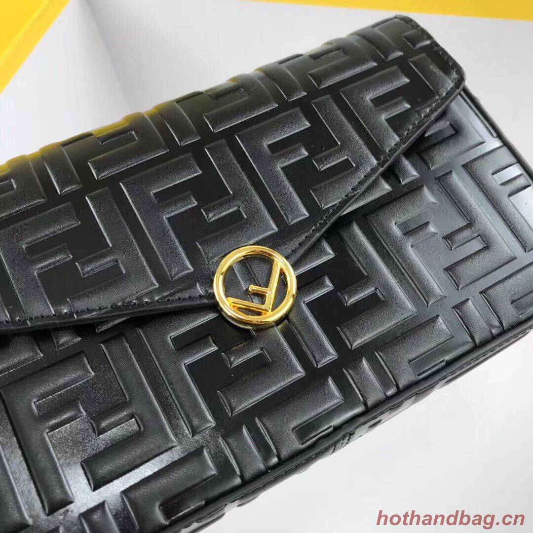 Fendi WALLET ON CHAIN WITH POUCHES leather mini-bag 8BS032 black Fendi WALLET ON CHAIN WITH POUCHES leather mini-bag 8BS032 black