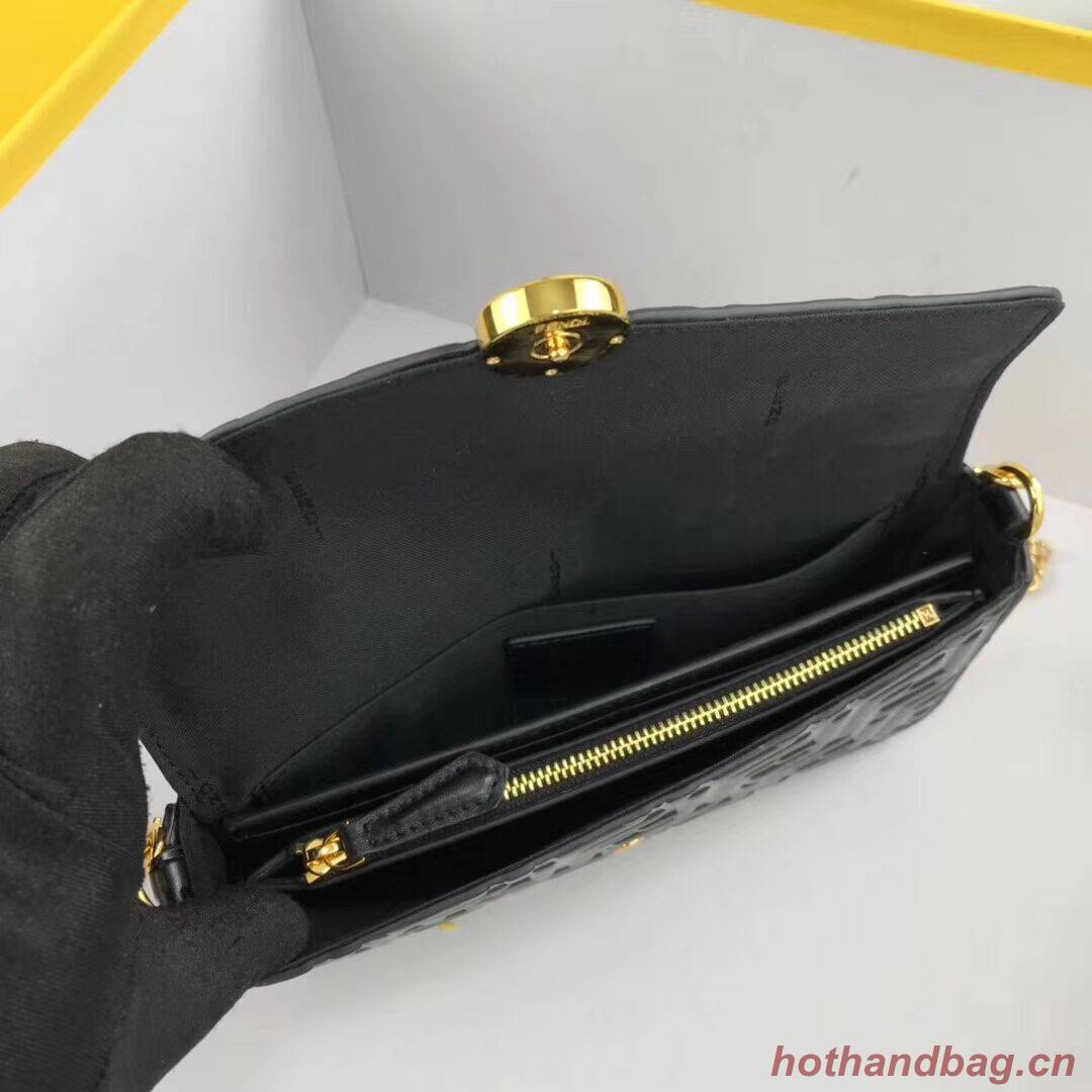 Fendi WALLET ON CHAIN WITH POUCHES leather mini-bag 8BS032 black Fendi WALLET ON CHAIN WITH POUCHES leather mini-bag 8BS032 black