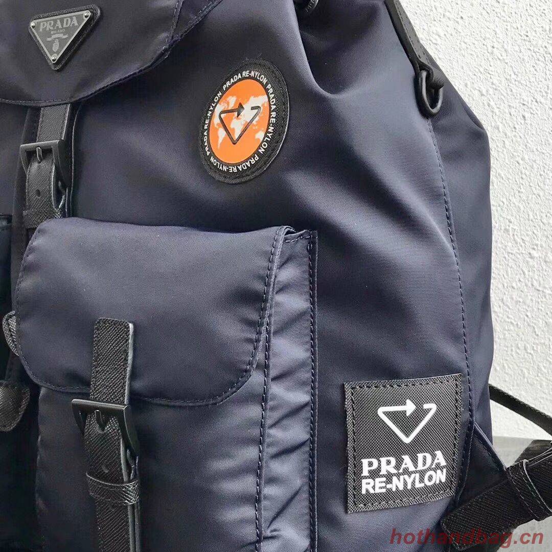 Prada Re-Nylon backpack 1BZ811 black&orange Prada Re-Nylon backpack 1BZ811 black&orange