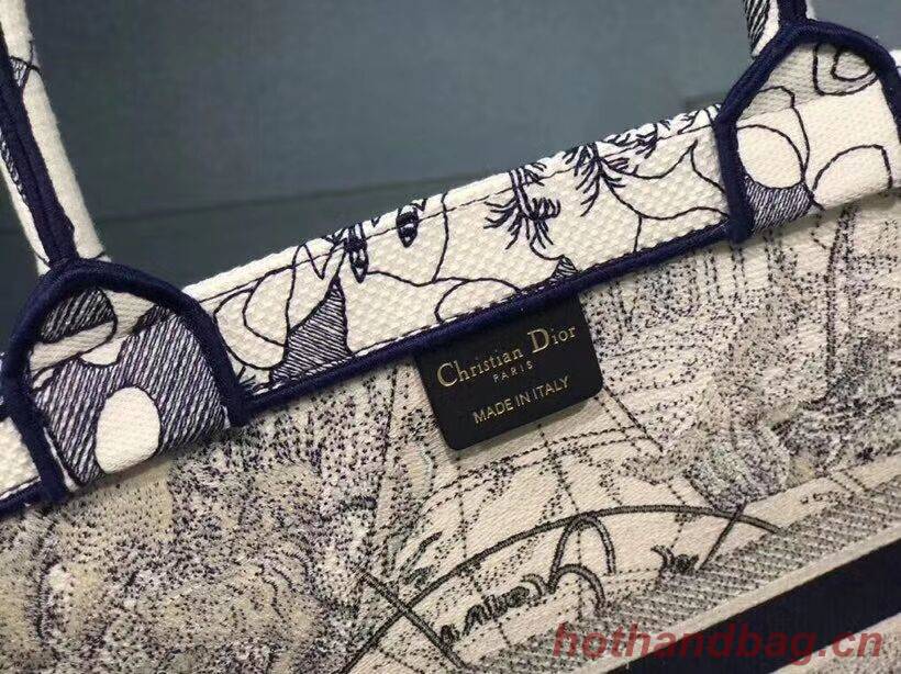 DIOR BOOK TOTE EMBROIDERED CANVAS BAG C1286-16 DIOR BOOK TOTE EMBROIDERED CANVAS BAG C1286-16