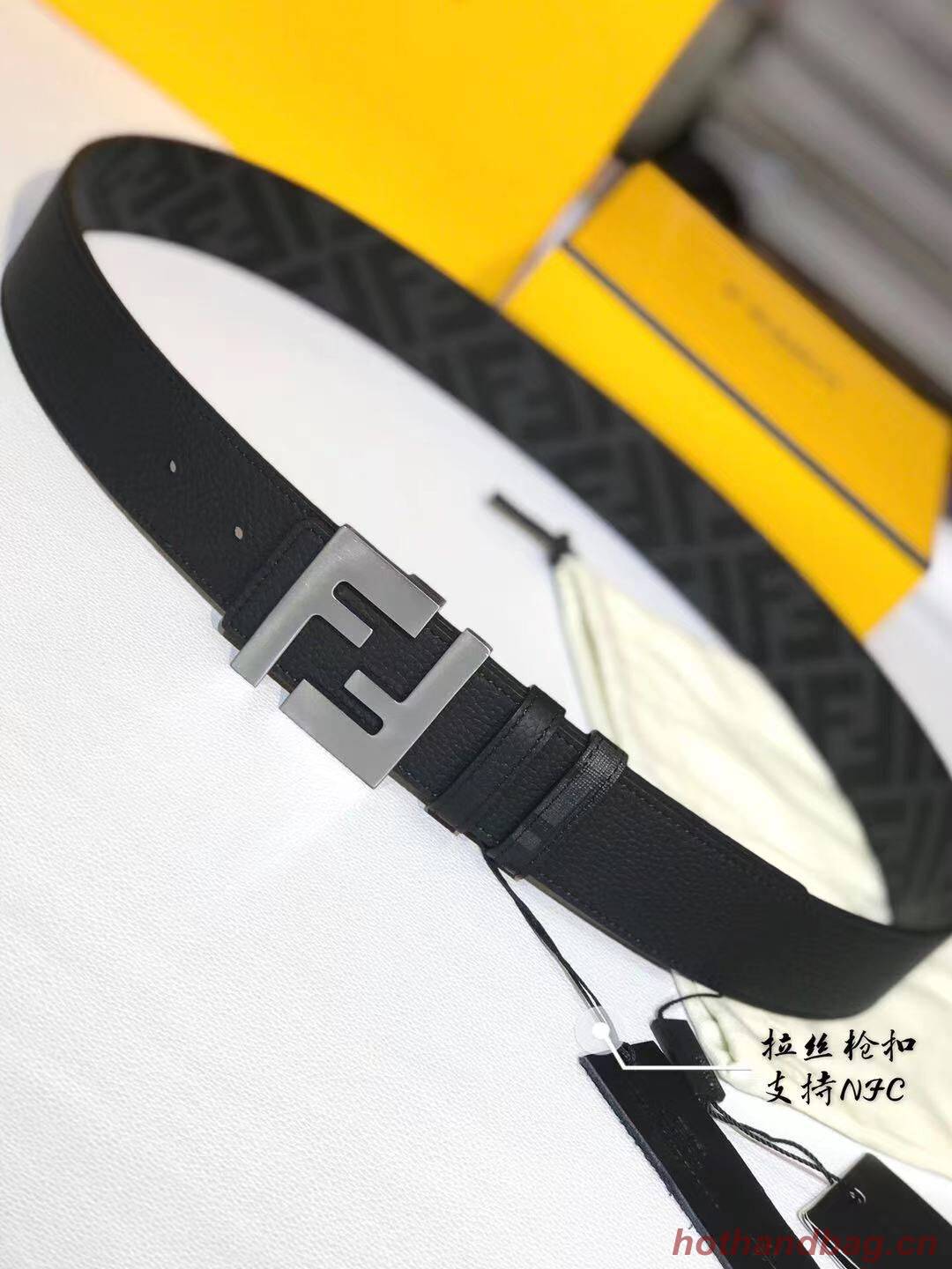 Fendi Leather Belt F2370 Black Fendi Leather Belt F2370 Black