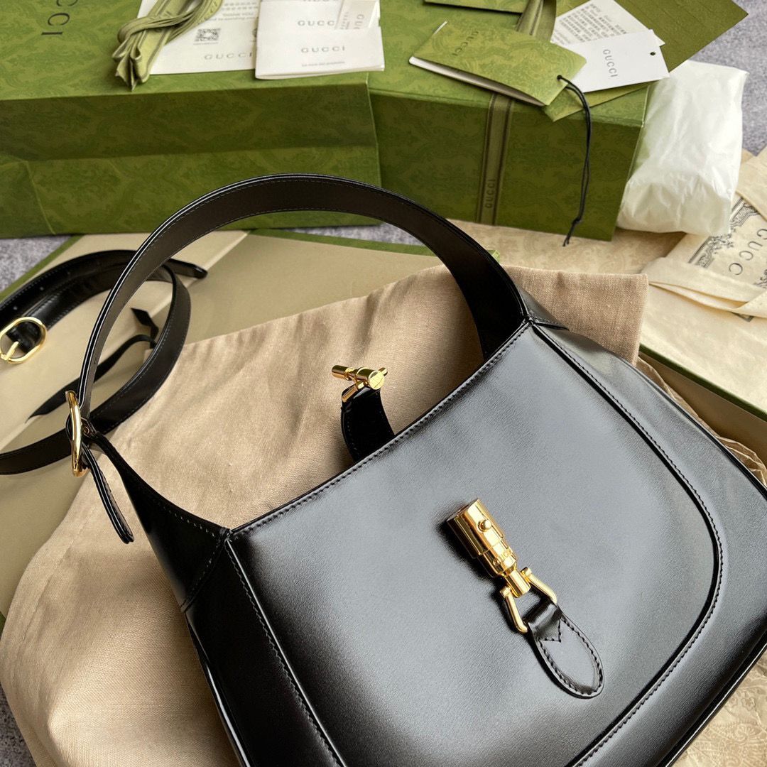 Gucci Vintage Jackie 1961 Original Leather Hobo Bag 636709 Black Gucci Vintage Jackie 1961 Original Leather Hobo Bag 636709 Black