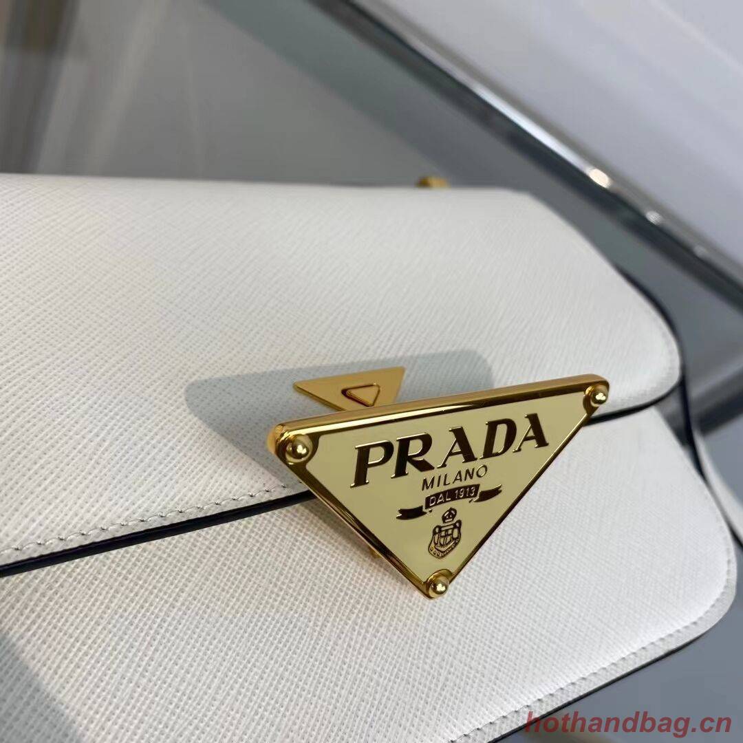 Prada Saffiano leather Identity shoulder bag 1BN320 white Prada Saffiano leather Identity shoulder bag 1BN320 white