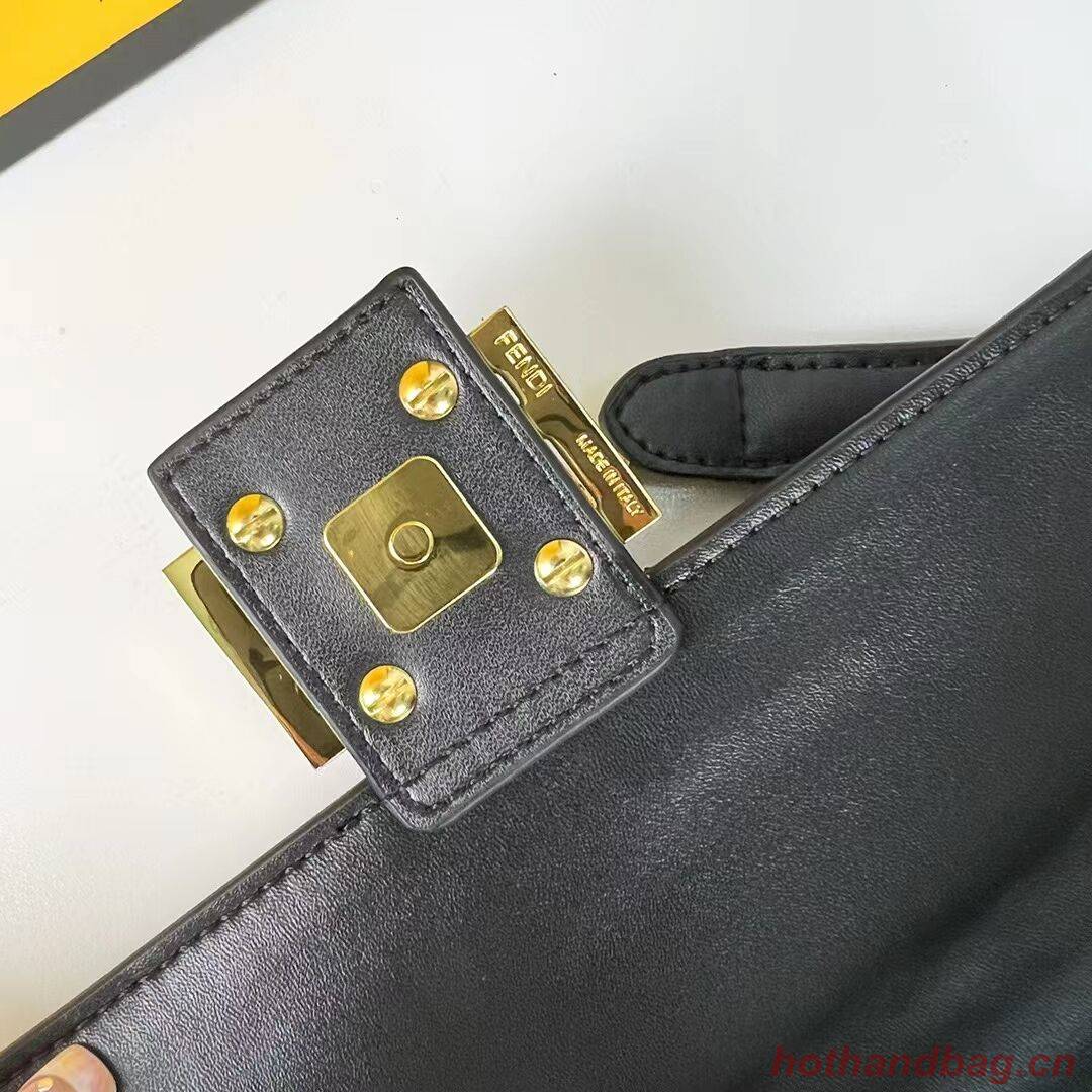 Fendi Baguette nappa leather bag F0881 Black Fendi Baguette nappa leather bag F0881 Black