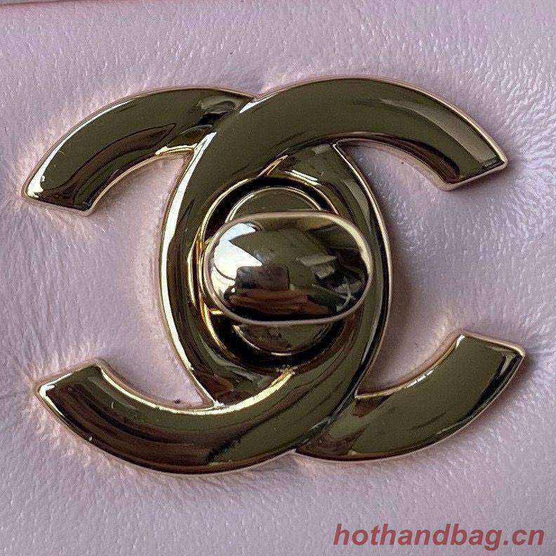 CHANEL 22B mini CF flap bag with top handle AS2431 Pink CHANEL 22B mini CF flap bag with top handle AS2431 Pink
