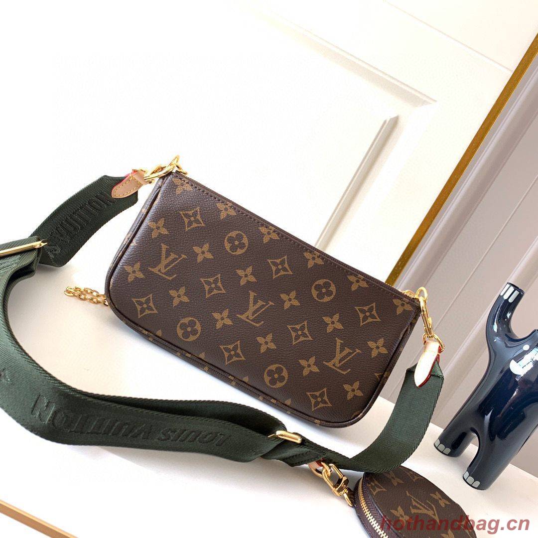 Louis vuitton original monogram canvas Shoulder Bag MULTI-POCHETTE ACCESSOIRES M44813 Green Louis vuitton original monogram canvas Shoulder Bag MULTI-POCHETTE ACCESSOIRES M44813 Green