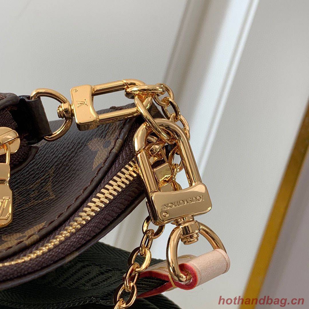 Louis vuitton original monogram canvas Shoulder Bag MULTI-POCHETTE ACCESSOIRES M44813 Green Louis vuitton original monogram canvas Shoulder Bag MULTI-POCHETTE ACCESSOIRES M44813 Green