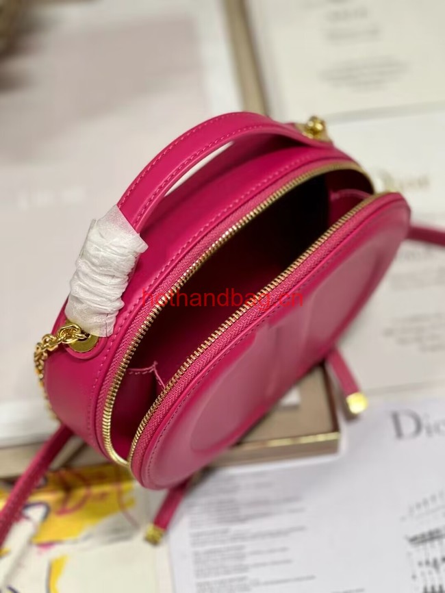 CD SIGNATURE OVAL CAMERA BAG Rani Pink Calfskin with Embossed CD Signature S2201UMFV CD SIGNATURE OVAL CAMERA BAG Rani Pink Calfskin with Embossed CD Signature S2201UMFV