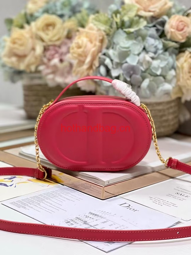 CD SIGNATURE OVAL CAMERA BAG Rani Pink Calfskin with Embossed CD Signature S2201UMFV CD SIGNATURE OVAL CAMERA BAG Rani Pink Calfskin with Embossed CD Signature S2201UMFV