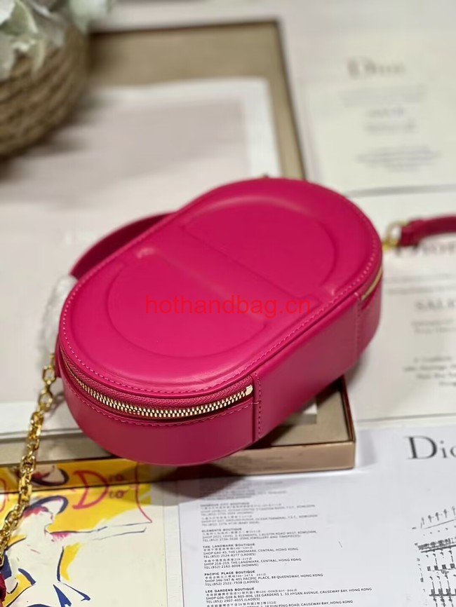CD SIGNATURE OVAL CAMERA BAG Rani Pink Calfskin with Embossed CD Signature S2201UMFV CD SIGNATURE OVAL CAMERA BAG Rani Pink Calfskin with Embossed CD Signature S2201UMFV