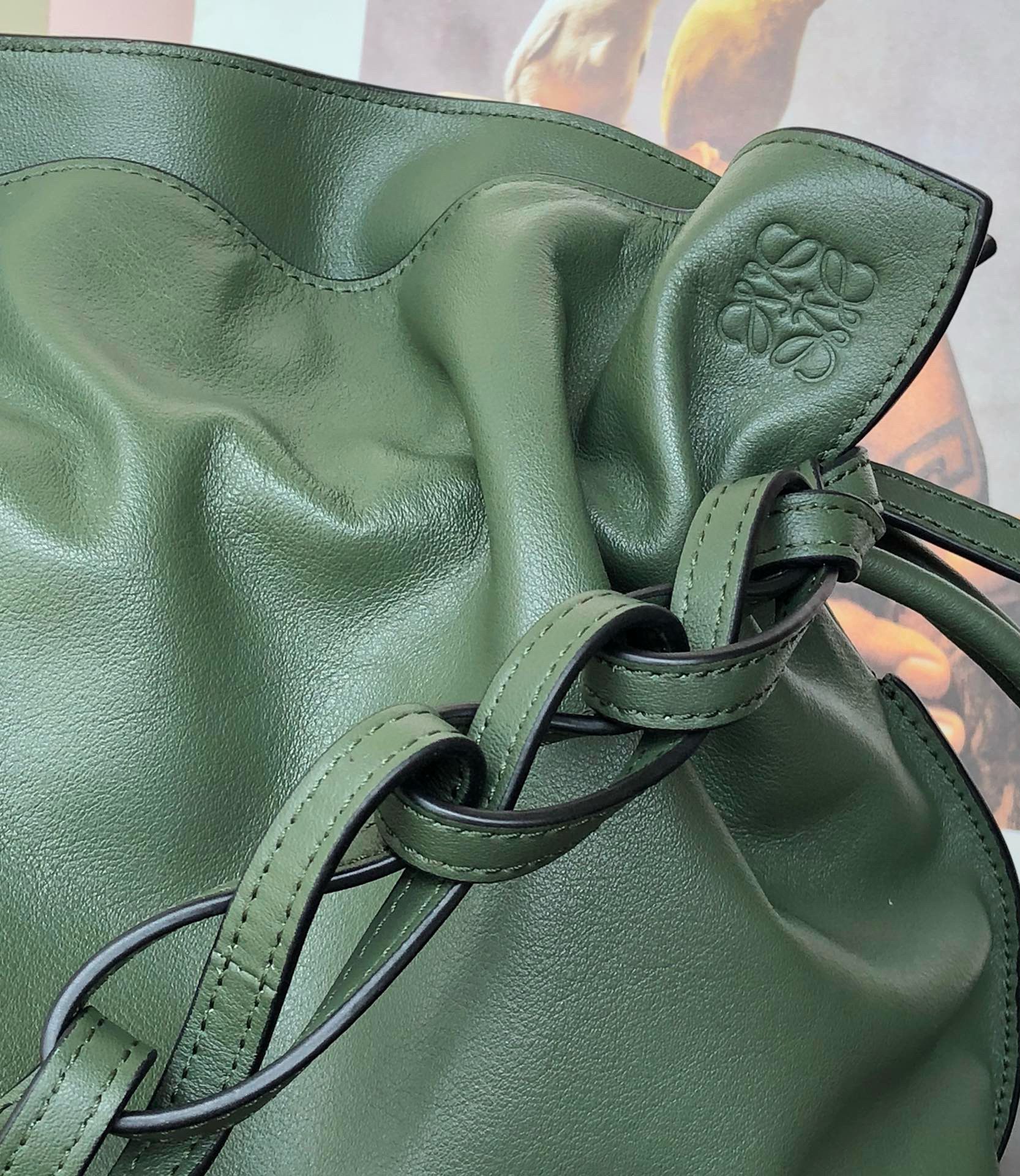Loewe Flamenco Clutch Bag Original Leather LE0556 Dark green Loewe Flamenco Clutch Bag Original Leather LE0556 Dark green