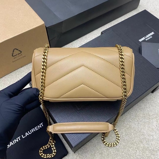 SAINT LAURENT LOULOU MINI IN LAMBSKIN 821749 NATURAL TAN
