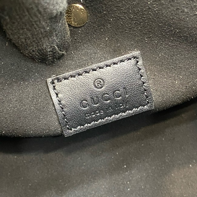 GUCCI GG EMBLEM SMALL BUCKET BAG 815118 black