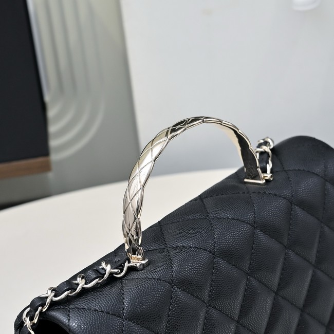 Chanel SMALL FLAP BAG CLUTCH WITH CHAIN Gold-Tone Metal AS5554 BLACK